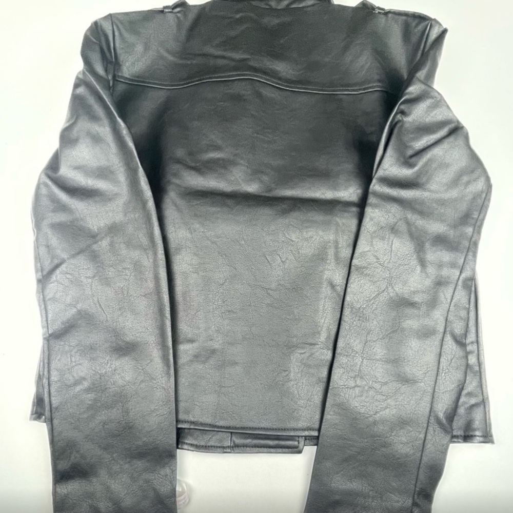 Missguided Black Faux Leather Biker Jacket, Grunge, Rock, Emo - Picture 4 of 5